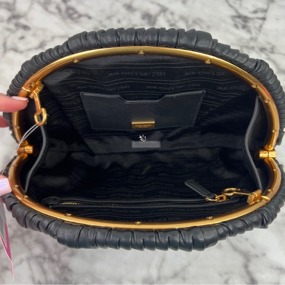 Kate Spade Patisserie Pleated 3d Croissant Clutch In Black - Picture 8 of 13